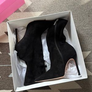 Schutz Womens Salto Alto Lux Stretch Pointed Toe Ankle Boot Size 7 Black